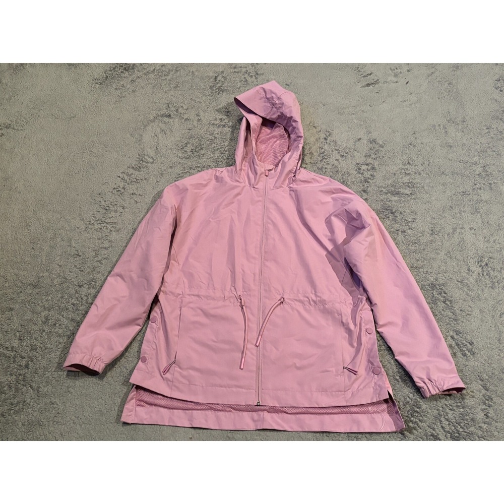 Champion Jacket Womens Small Full Zip Up Hooded Pink Zipped Pockets Lined